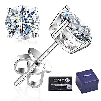 Amazon.com: Moissanite Stud Earrings 2.0CT D Color,GRA 925