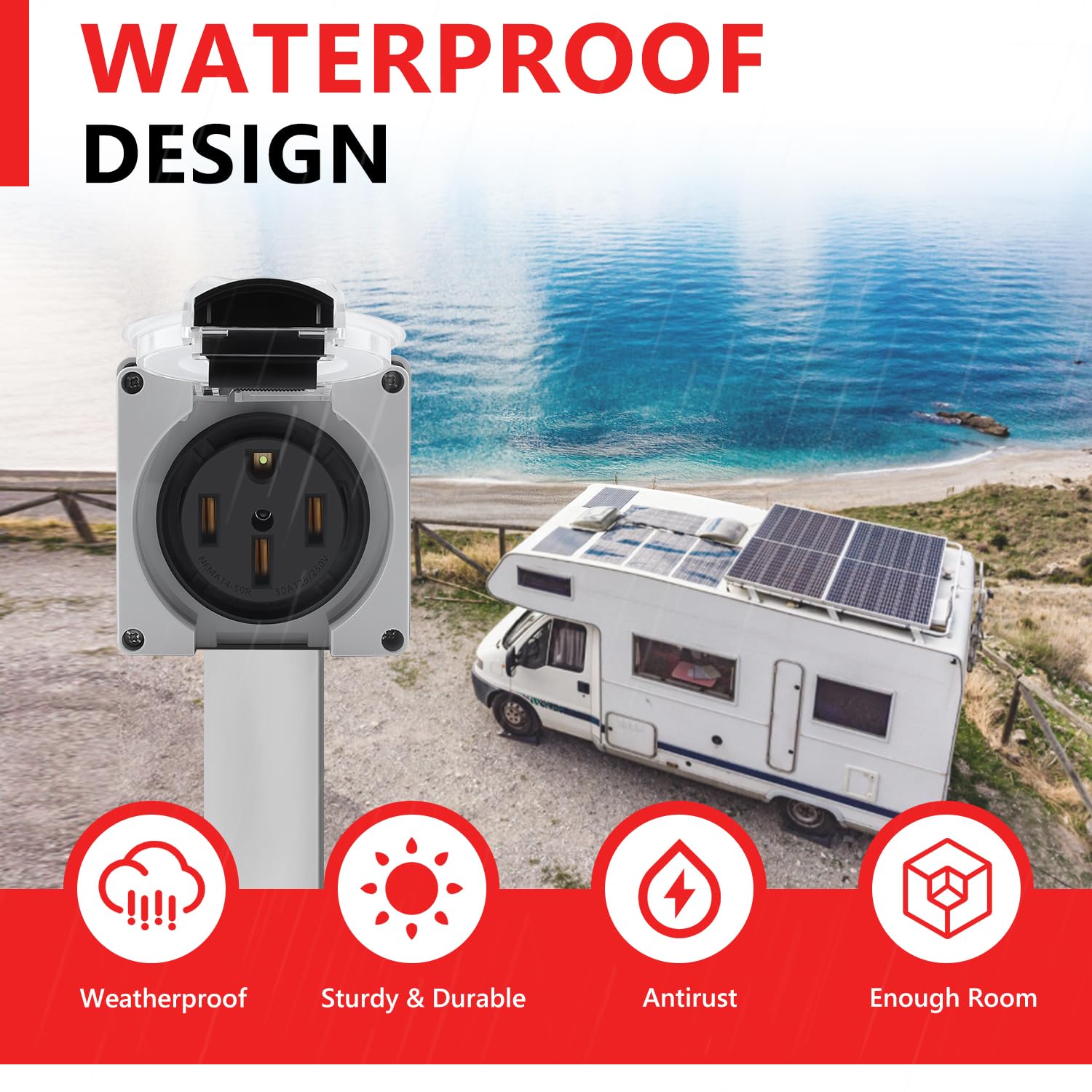 Generator Outlets Panel Snapklik.com : Newdeli 50 Amp Rv Power Outlet Box NEMA 14-50R Rv ...