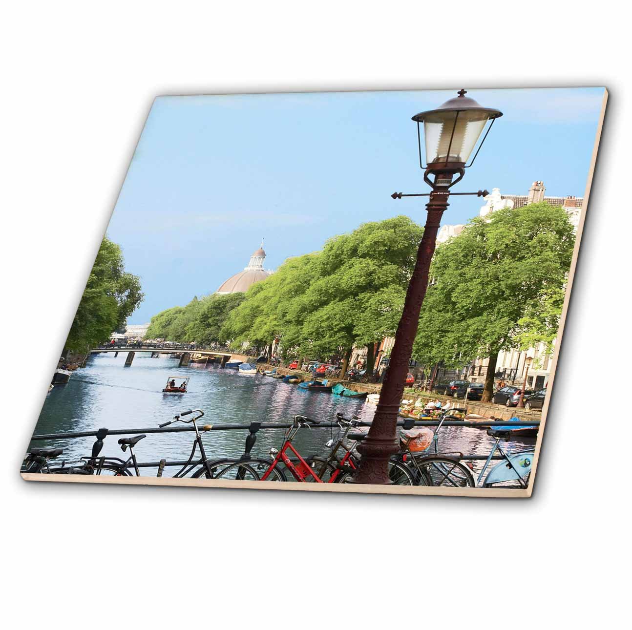 3dRose ct_138356_1 Canal Scene, Amsterdam, Holland, Netherlands-Eu20 Mgl0076-Miva Stock Ceramic Tile, 4-Inch
