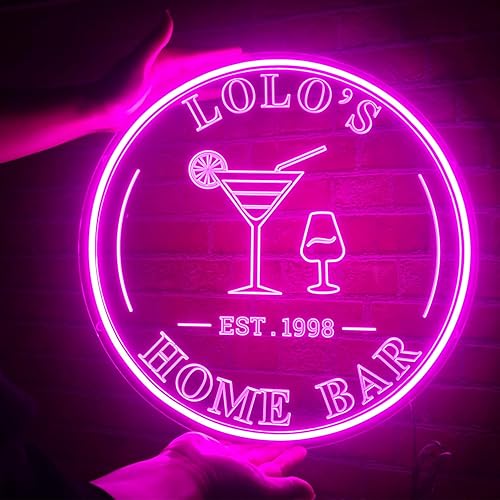 Letrero de neón personalizado, barra de cerveza de cóctel, luz de barra de neón personalizada, decoración de pared, letreros LED iluminados para