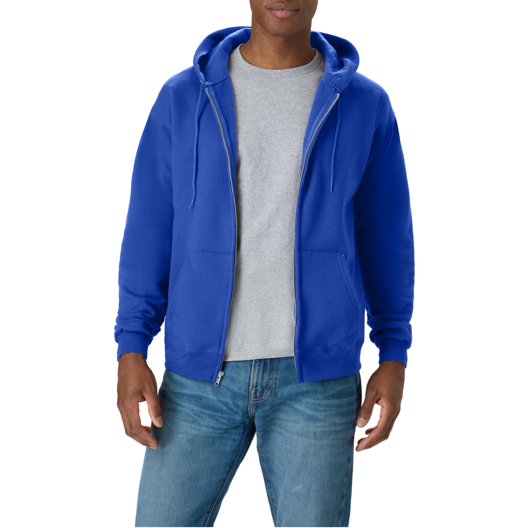 Hanes Men's Zip-up Hoodie, Ecosmart Fleece Full-zip Hoodie for Men, Hooded Sweatshirt GreenCircle Certified: Certified Environmental Facts Label