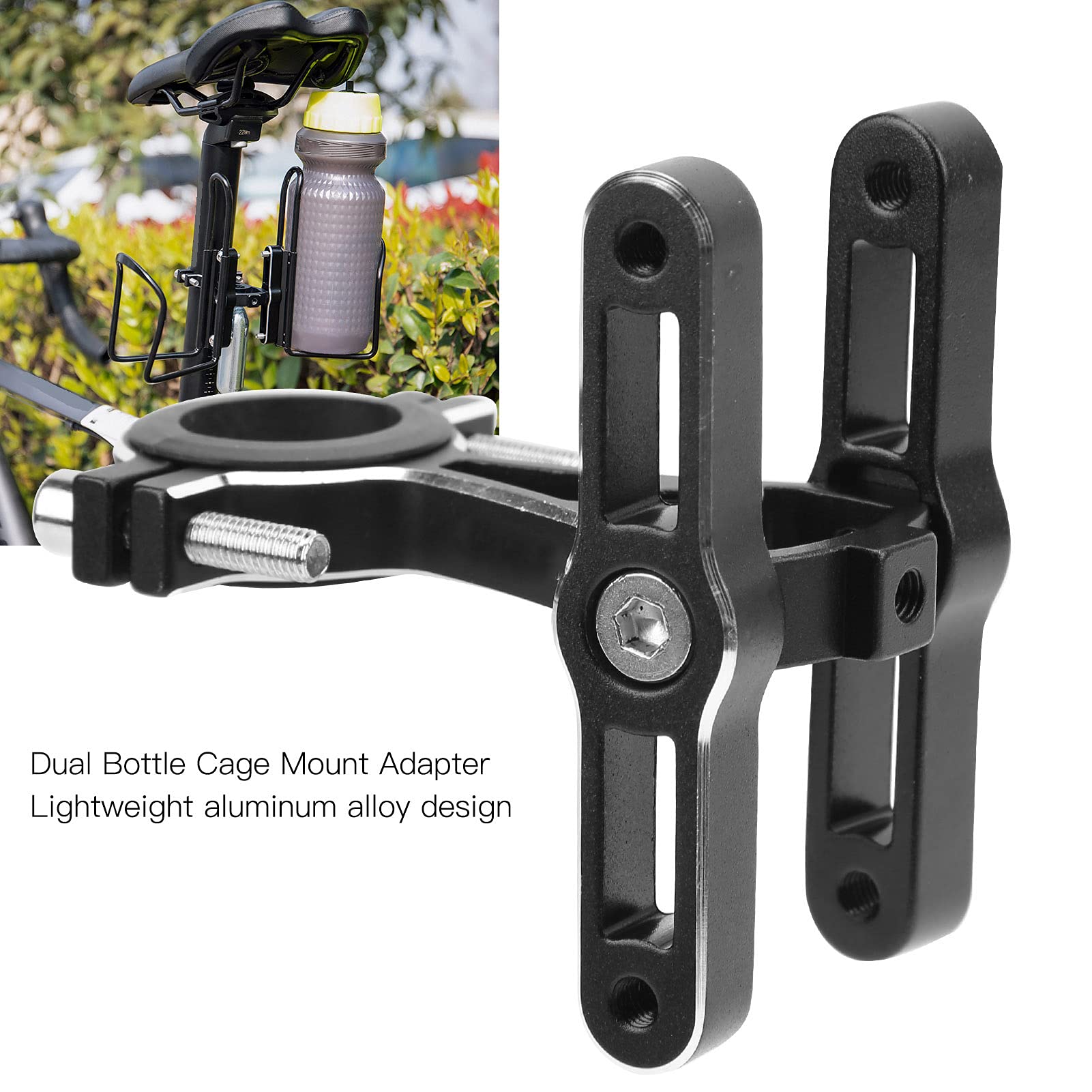 01 Doppel Trinkflaschenhalter Adapter, Korrosionsbeständigkeit Fahrrad Flaschenhalter Halterung Fahrrad Sattelstütze Flaschenhalter Adapter für Mountainbikes für Falträder Sport & Freizeit