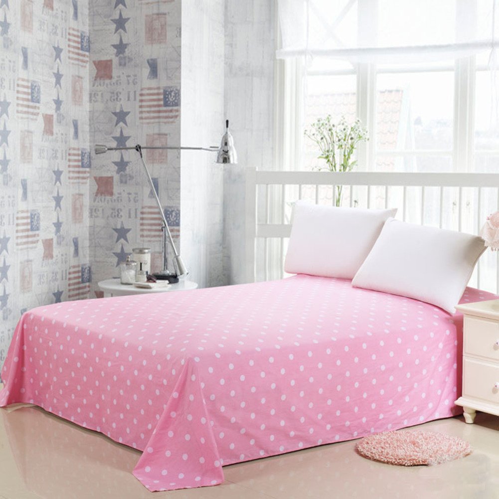 Draps en coton twill rose doux avec tissage sergé résistant 230x250