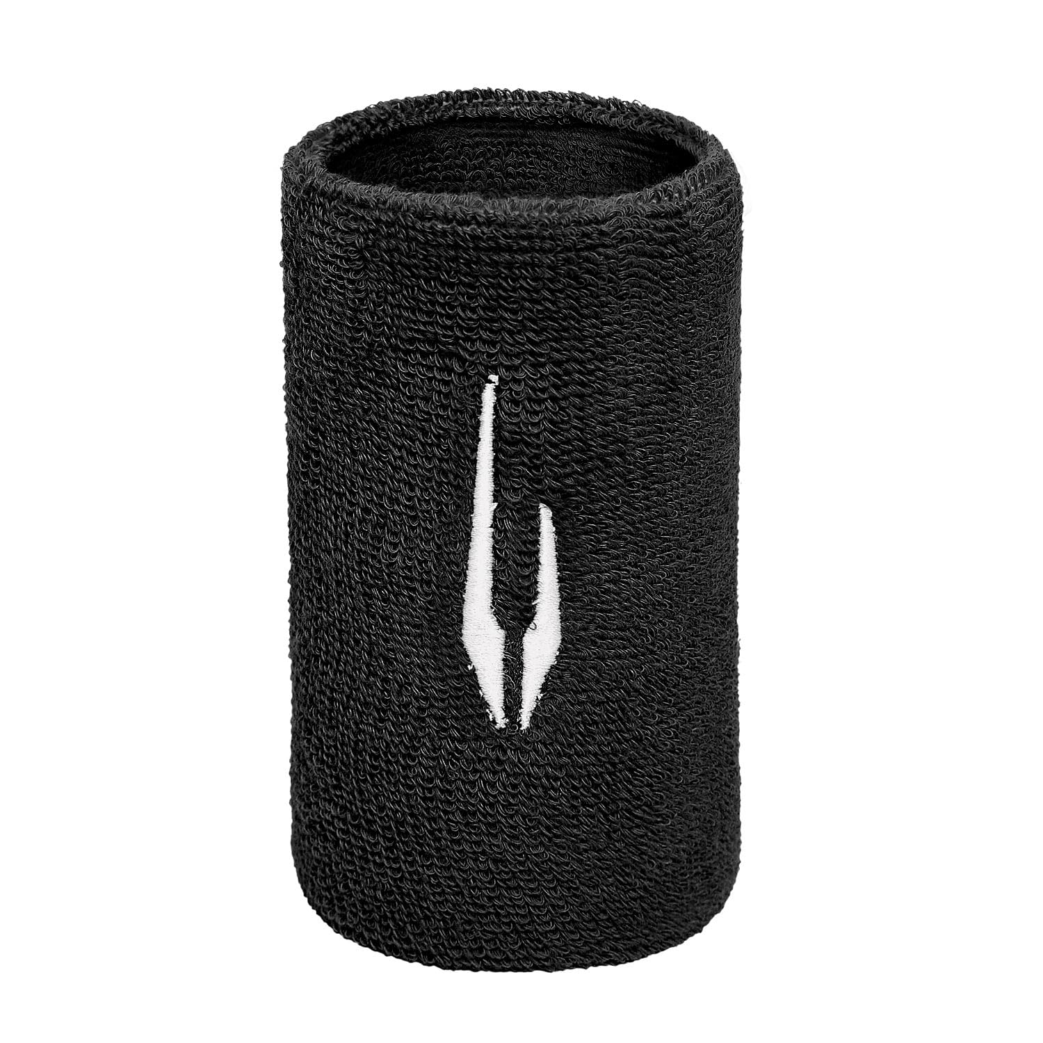 DSC 5-Inch Cotton Sports Wristbands – Extra Long Terry Towel Sweatbands for Cricket, Tennis & Gym – High-Absorbency Athletic Forearm Bands (Black)-image-3