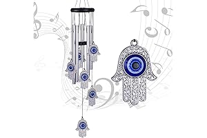 Evil Eye Wind Chimes for Outside - Hamsa Hand Windcatcher