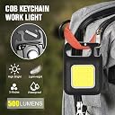 HAIDOLIANG COB Small Flashlight, Keychain Work Light, USB Rechargeable, Mini LED Handheld Flashlight, 4 Light Modes Portable Pocket Light for Valentine's Day Gift Camping Emergency Fishing, Aluminum, 500 lumens gallery image