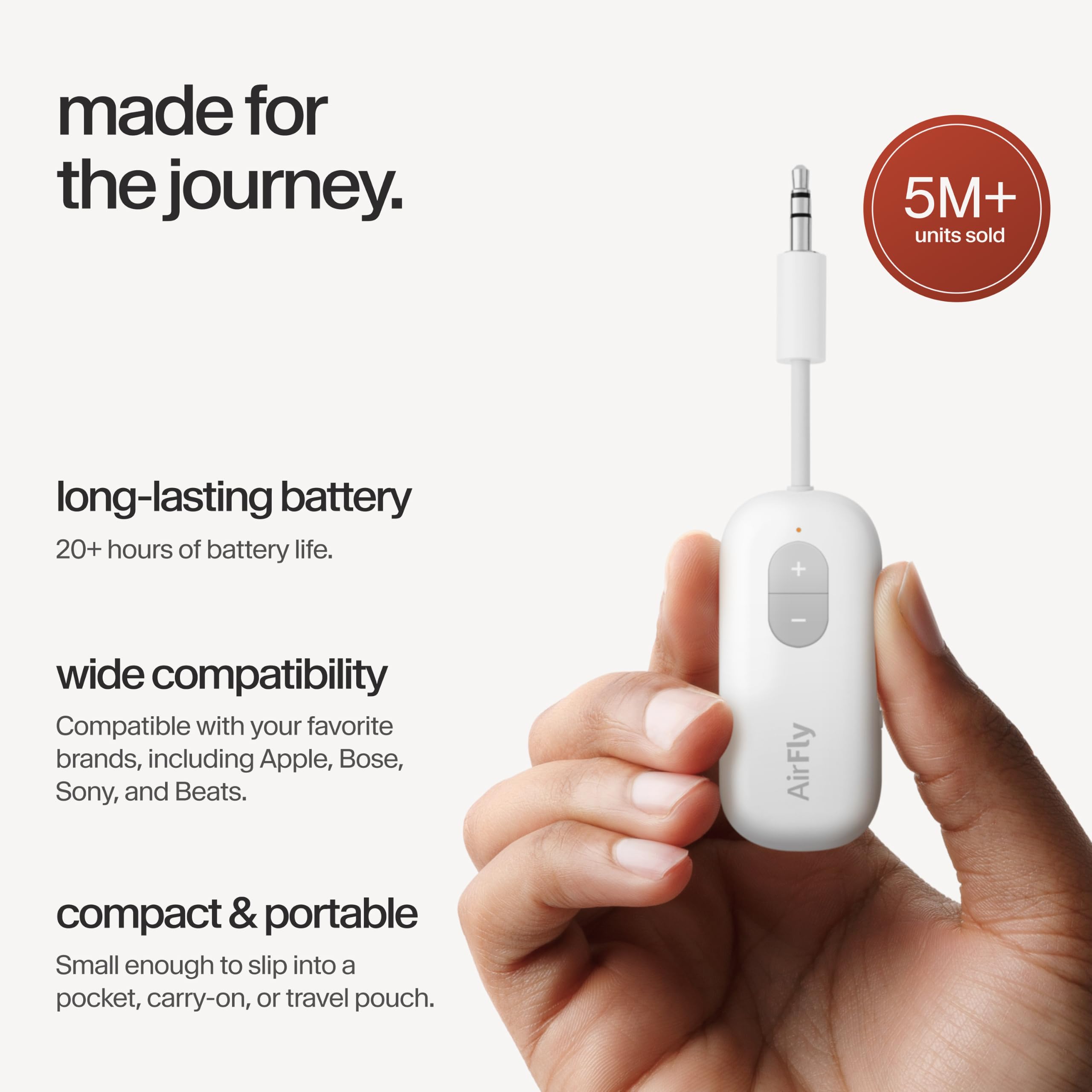 White Bluetooth Wireless Audio Transmitter Adapter H64423