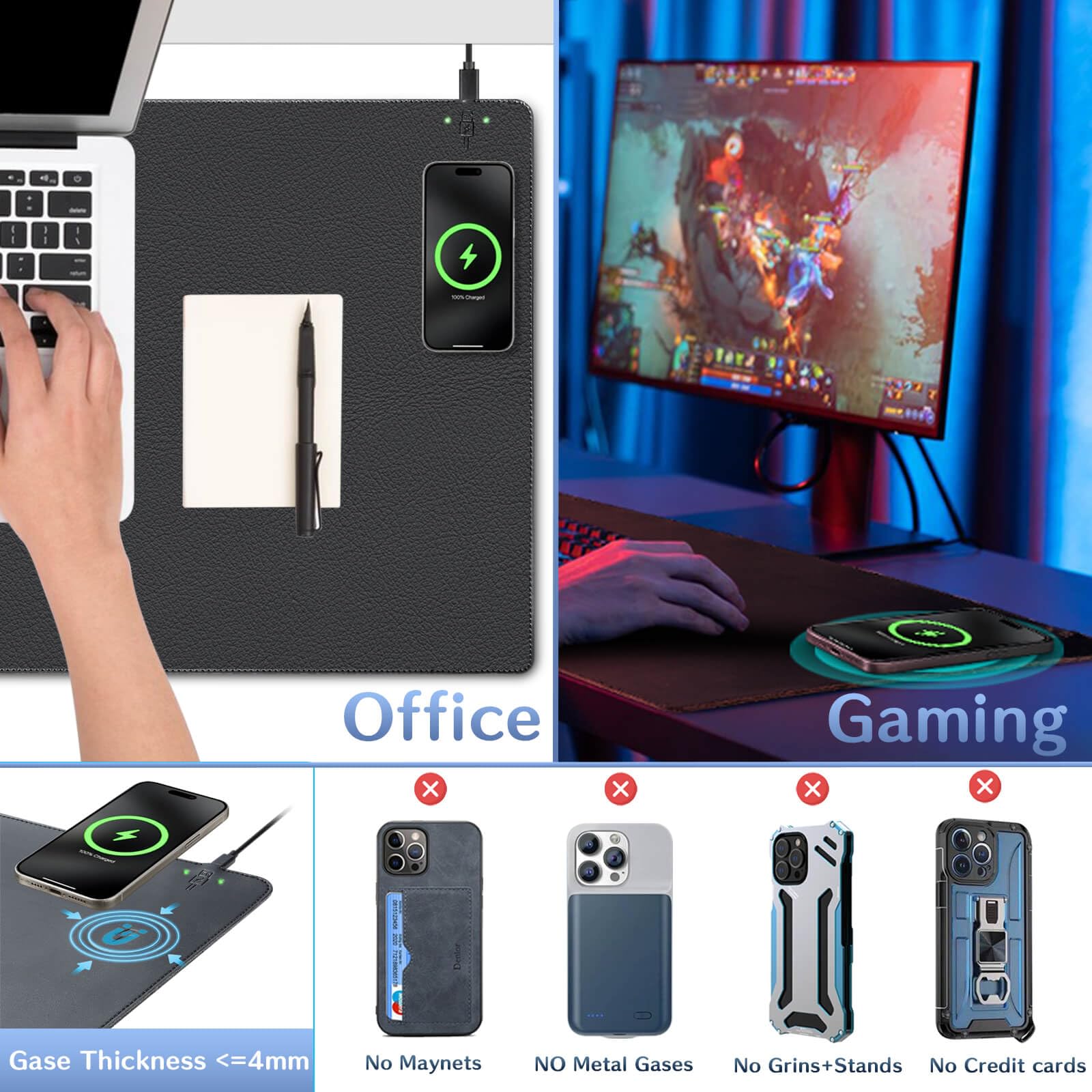 Amazon.co.jp：Hi-HONX (ハイホンックス) 磁気ワイヤレス充電デスク