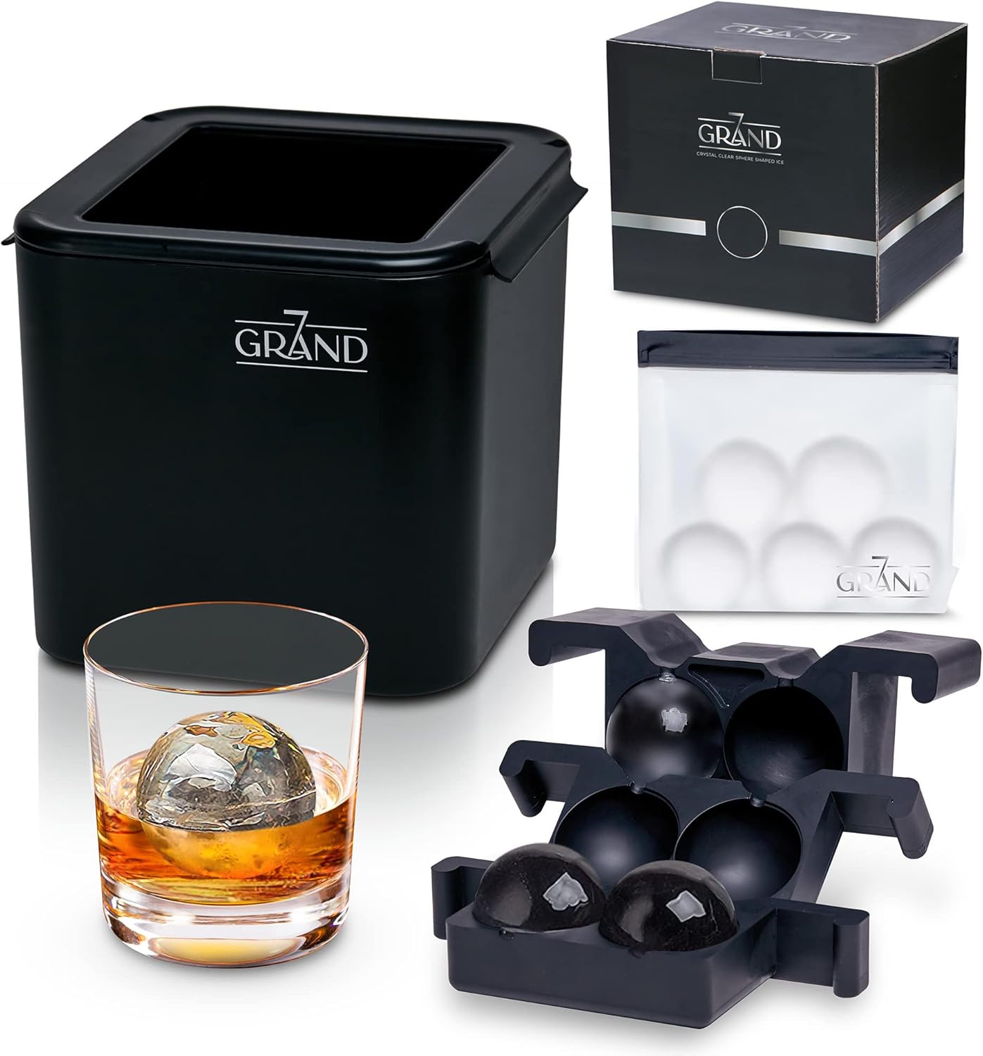 7Grand Premium Clear Ice Ball Maker Crystal Clear Ice