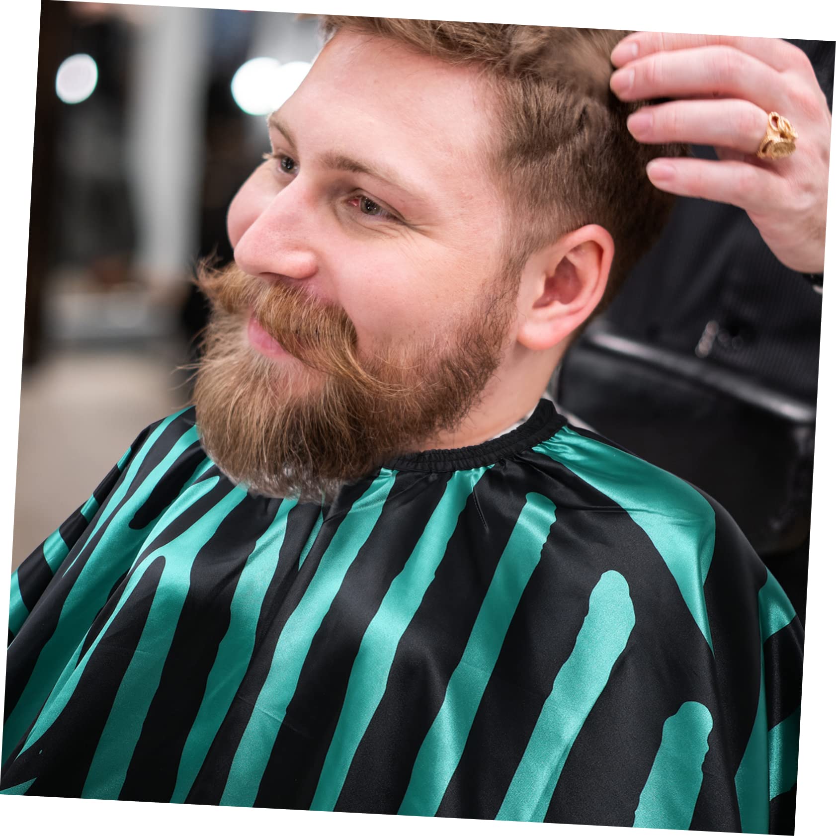 Capa de Peluquería de Satén Verde, y Transpirable, Mantiene la Ropa Limpia y Seca para Corte de Cabello Profesional