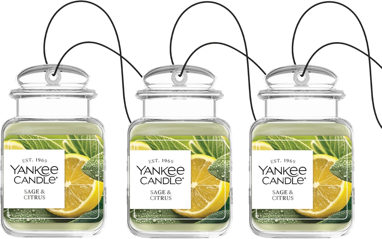 Yankee Candle Car Jar, Sage & Citrus (Pack of 3)