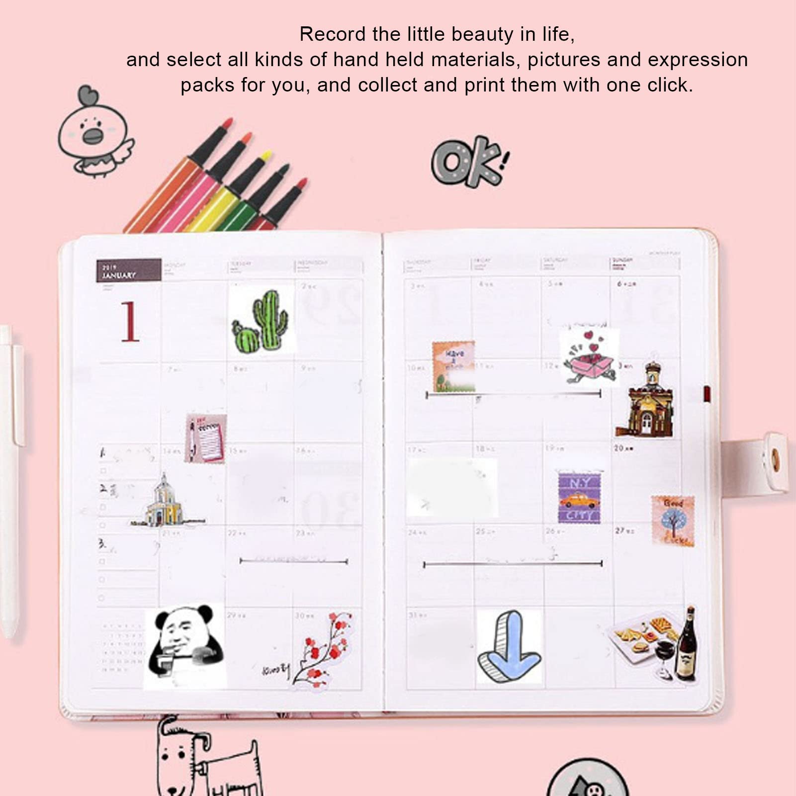 Glomora 9 Colors Mini Self-Adhesive Printing Paper Rolls 57x25mm for DIY, Labels, Photos - Portable & Versatile