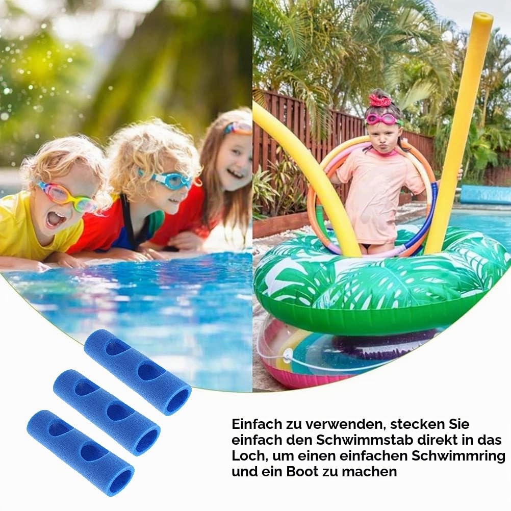 3 Stück Schwimmstangen-Anschluss EPE 2 Kreuzungslöcher Schwimmnudel-Anschluss Poolnudel-Schwimmnudel-Schaumstoff-Stick-Anschluss (Gelb)