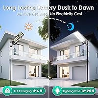 Vista 3 de 12000W Solar Street Lights Outdoor Waterproof, Large Solar Parking Lot Light Dusk to Dawn with Radar Motion Sensor and Remote Control, Pole or Wall