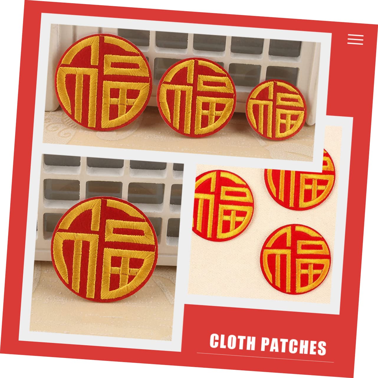 STOBOK 60pezzi Patches Cucibili Per Abbigliamento e Accessori Toppe Ricamate Fu Character Stile Cinese Per Jeans Borse e Decorazioni Fai Da Te