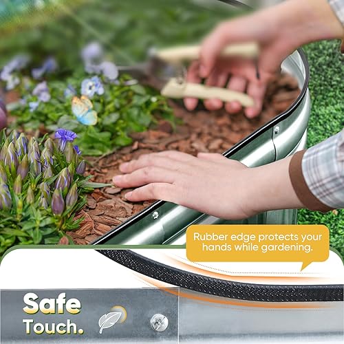 Miniatura 62 de KING BIRD Cama de jardín elevada galvanizada de 68 x 36 x 24 pulgadas, caja de metal de acero elevado para verduras de raíces profundas, flores, kit