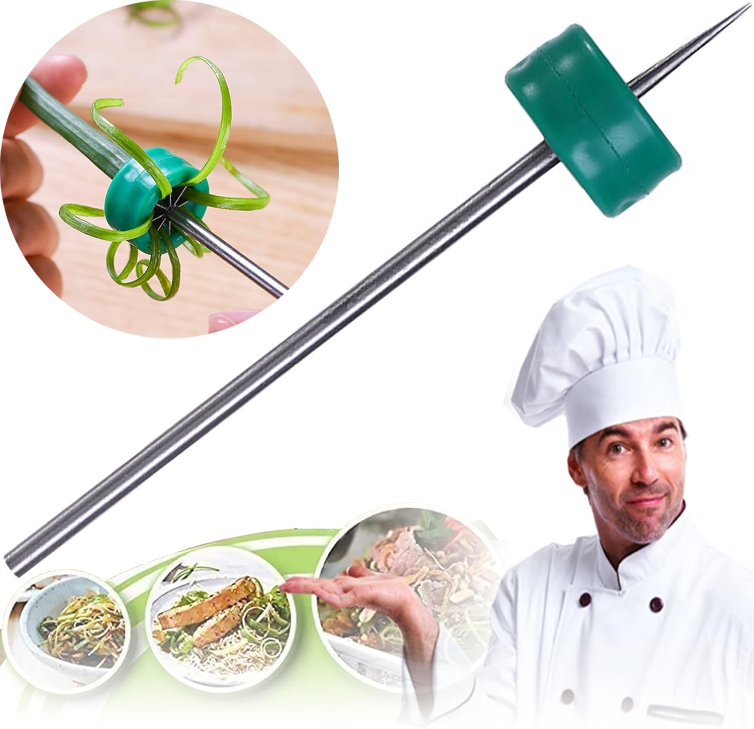Cat-Shaped Scallion Cutter – Stainless Steel Green Onion Slicer, Kitchen Gadget For Shredding Herbs & Veggies