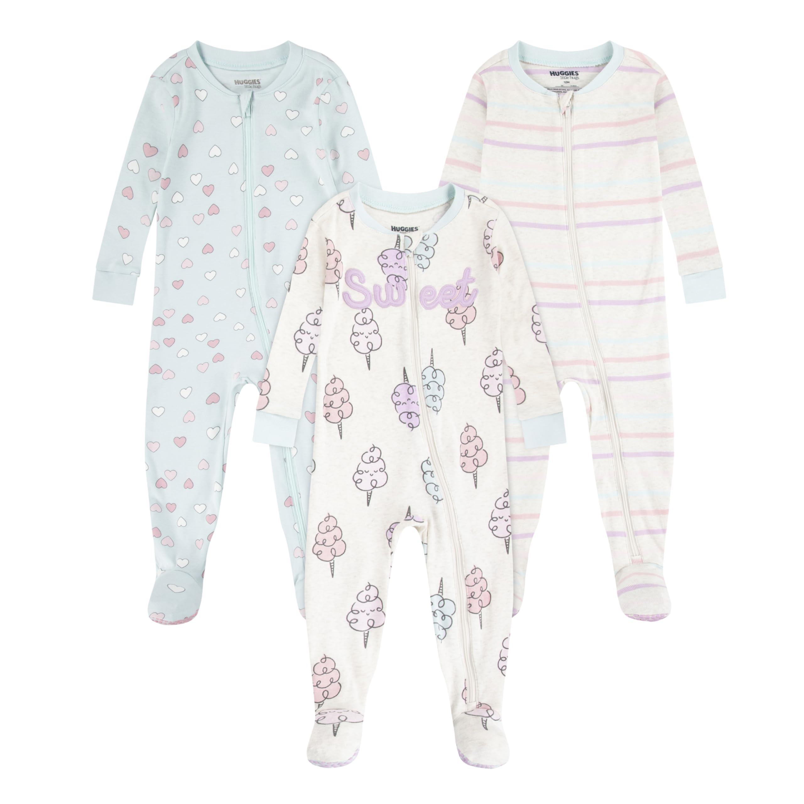 HUGGIES Baby 3-pack Footed Coverall Pajamas