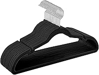 Vista 61 de SONGMICS UCRF029W05 - Paquete de 50 ganchos de terciopelo antideslizantes para trajes con muescas para el hombro, barra para pantalones, gancho