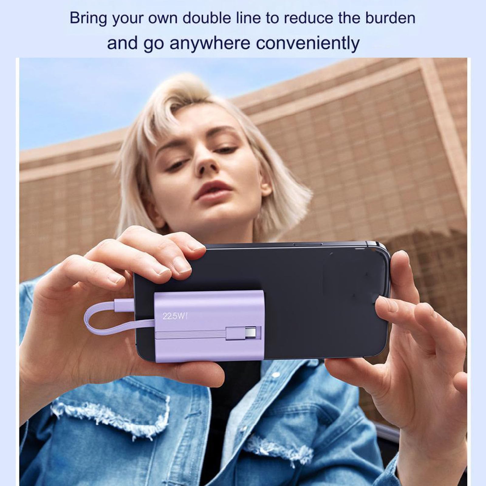 Power Bank 10000 Mah z dwuprzewodowym szybkim ładowaniem PD 20W do telefonu komórkowego Szybkie ładowanie Power Bank,D