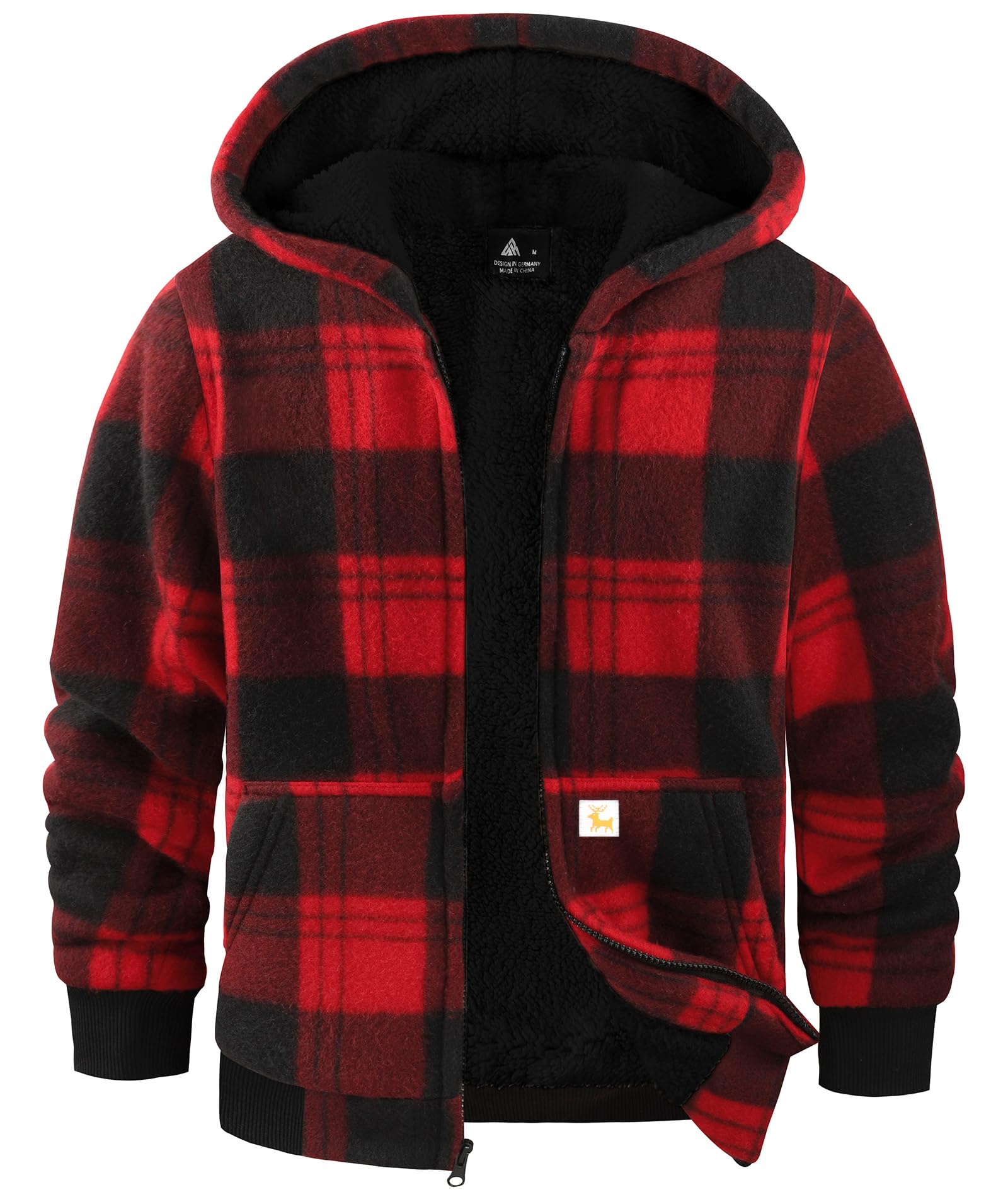 GEEK LIGHTING Boys Girls Flannel Fleece Jackets Sherpa Lined Hoodies