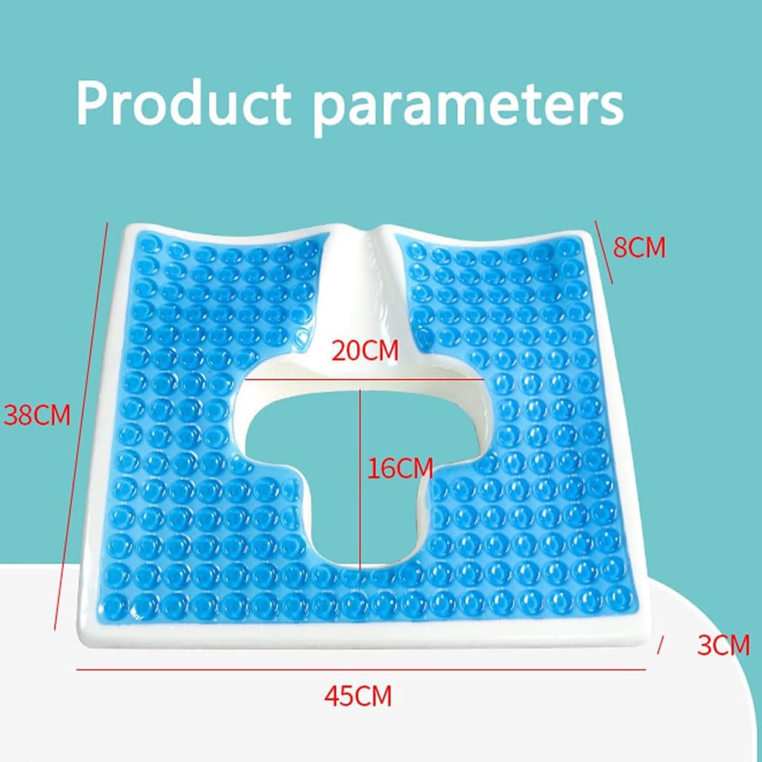 BLUEZY Cojin Antiescaras para Silla De Ruedas, Pressure Sores Cushions, Cojín De Espuma Viscoelástica para Personas Mayores, Postradas En Cama Y con Discapacidad