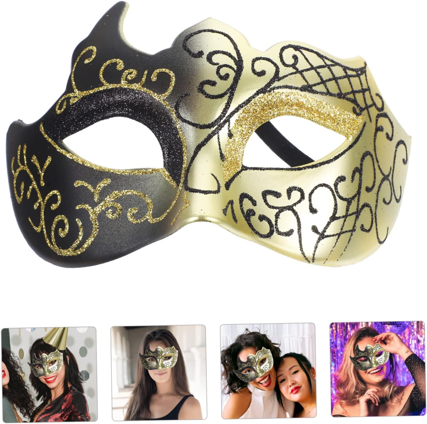 BESTYASH Half Face Flame Mask Costumes Decorative Masks for Women Face Masks Skincare New Year Party Masks Dance