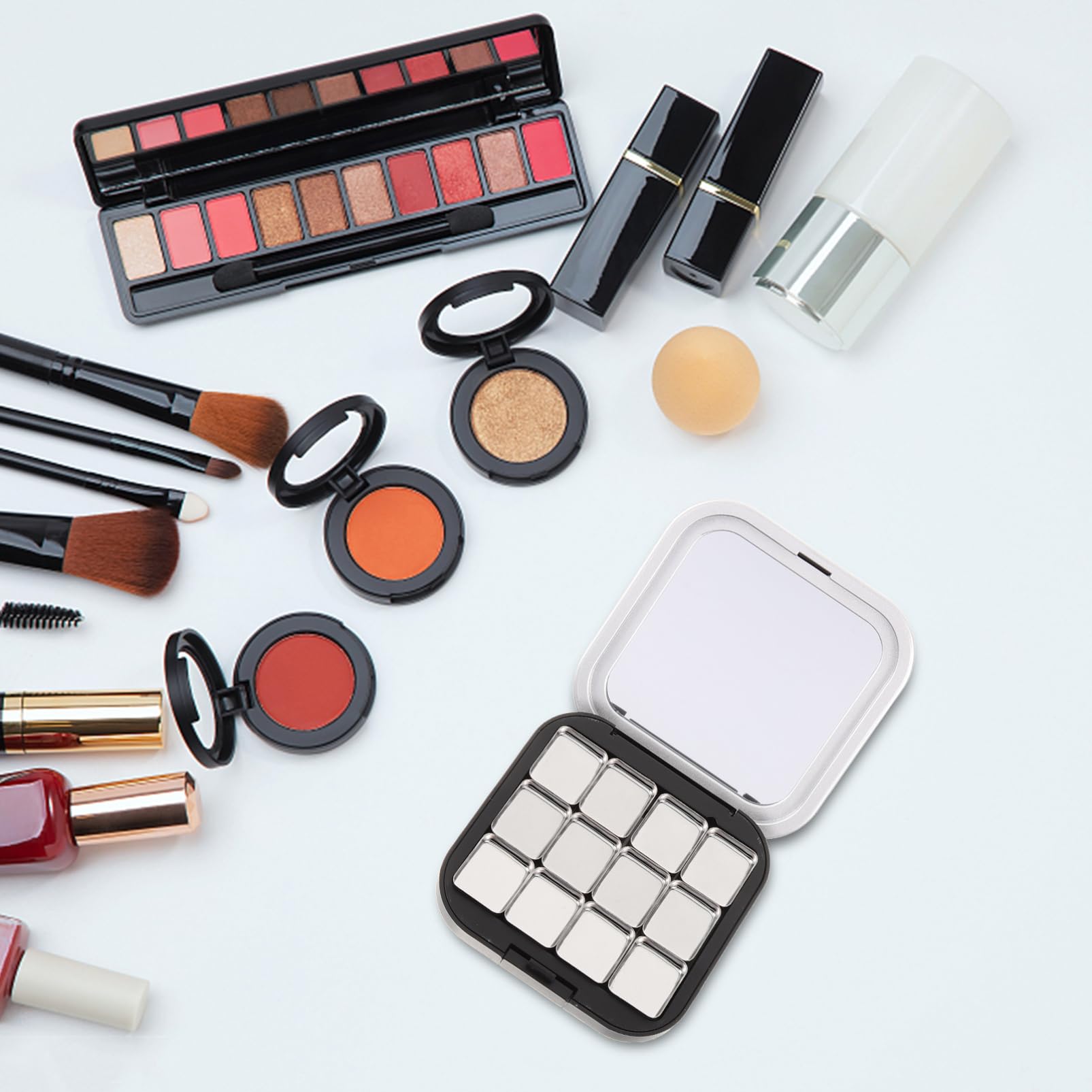 Beavorty 5 Ensembles Palette De Fards À Paupières Vide Fard À Paupières Pailleté Cosmetic Organizer Palette De Fard À Paupières Magnétique Plateau De Cosmétiques Métal Black 2 Pièces * 5