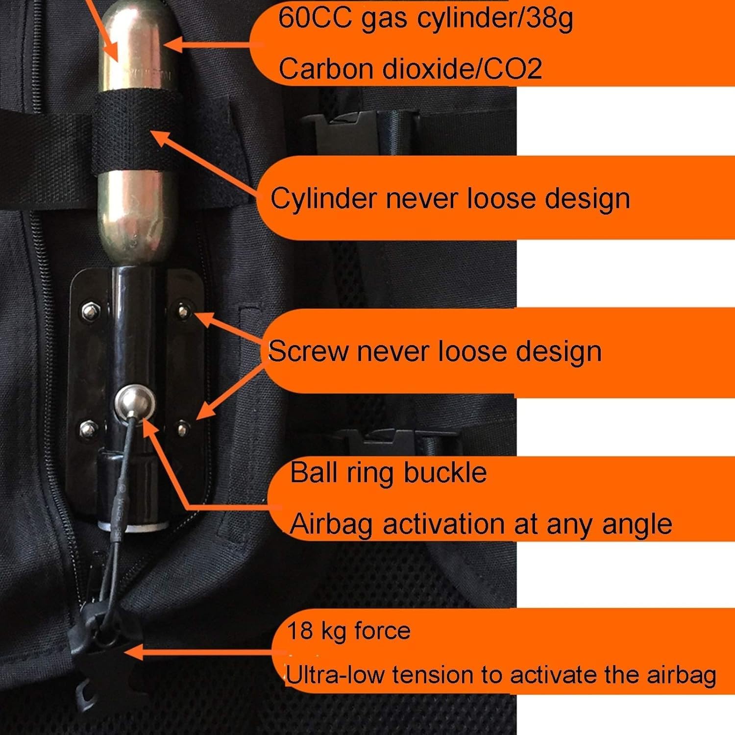 Chaleco Airbag ligero para equitación, motocicleta, ciclismo, chaleco de seguridad de alta visibilidad sin cilindro de CO2