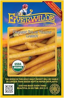 Everwilde Farms - 500 Organic Solar Yellow Carrot Seeds - Gold Vault Packet