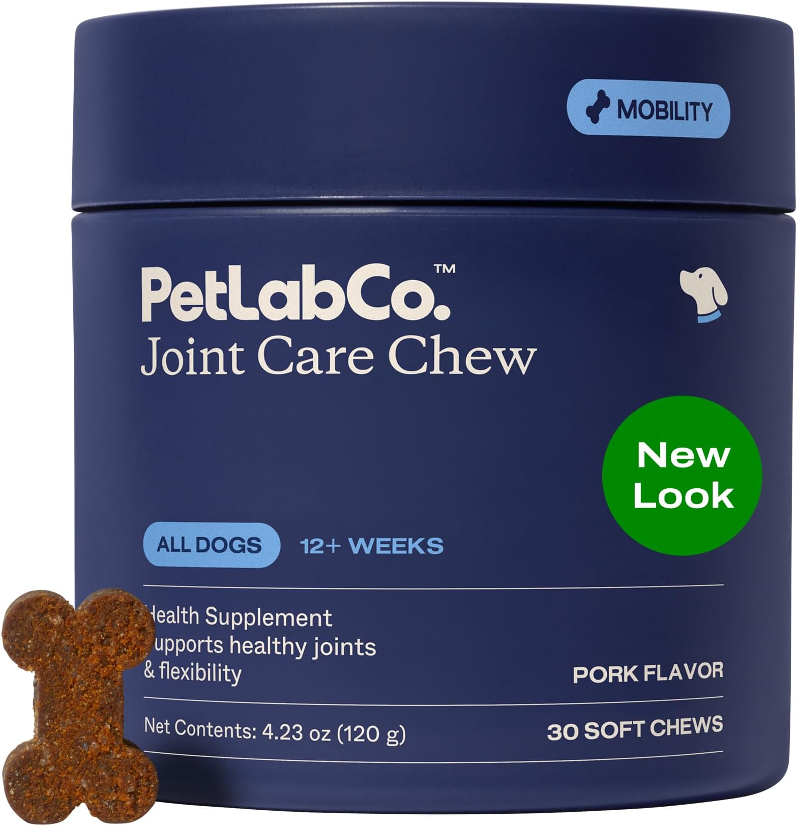 Petlab Co. Joint Care Chews for Dogs - High Levels of Glucosamine, Green Lipped Mussels, Omega 3 and Turmeric - Hip and Joint Supplement for Dogs to Actively Support Mobility, Packaging May Vary