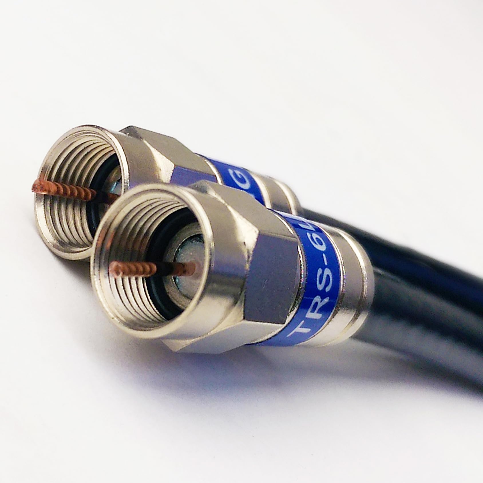 PHAT SATELLITE 12ft Black 3X Shields Weather Seal Indoor Outdoor RG-6 Coaxial Cable Brass Connector 75 Ohm Satellite TV Broadband Internet Ham Radio