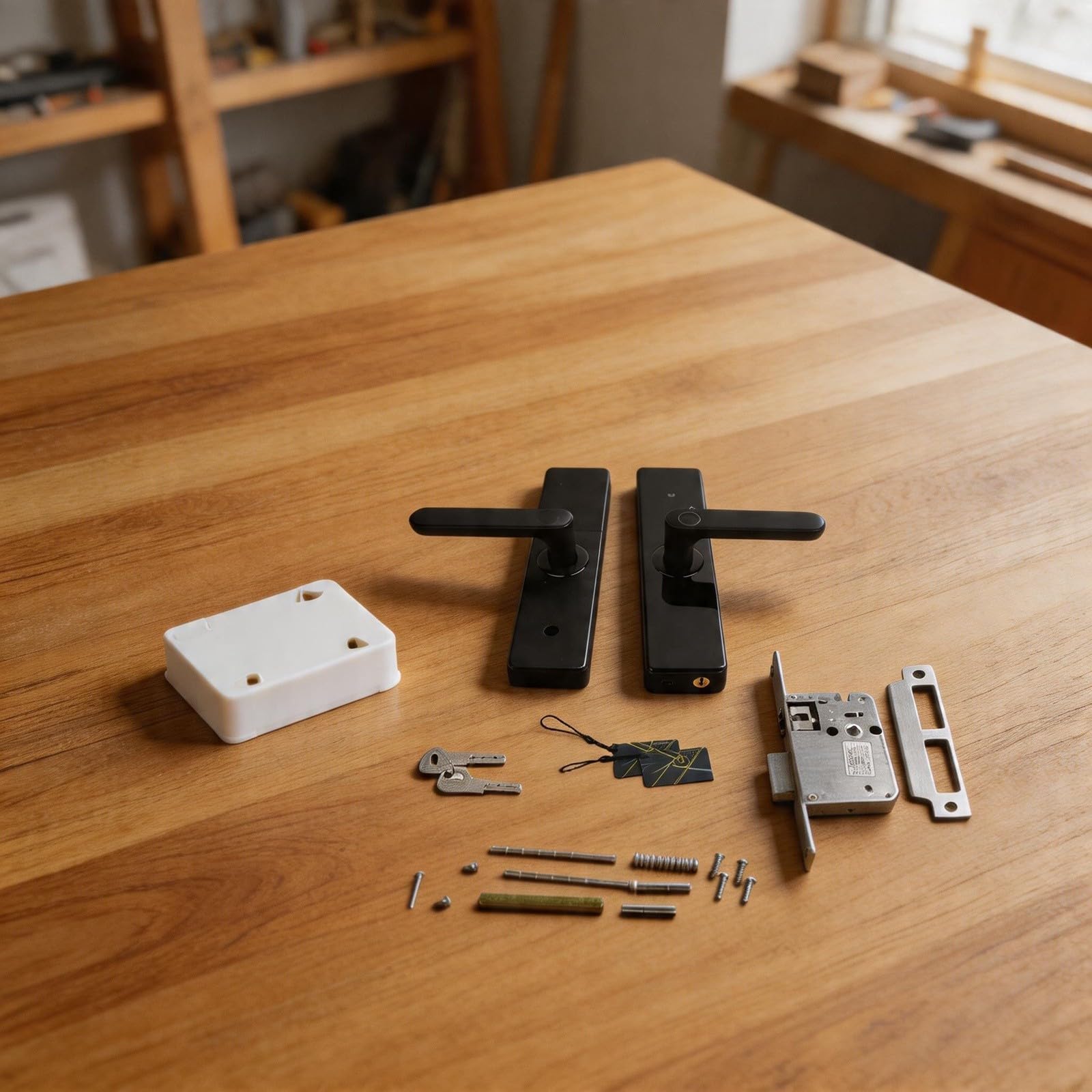 Cerradura inteligente de puerta con huellas dactilares con funcionalidad completa y características de alta seguridad para necesidades residenciales modernas (18 cm)