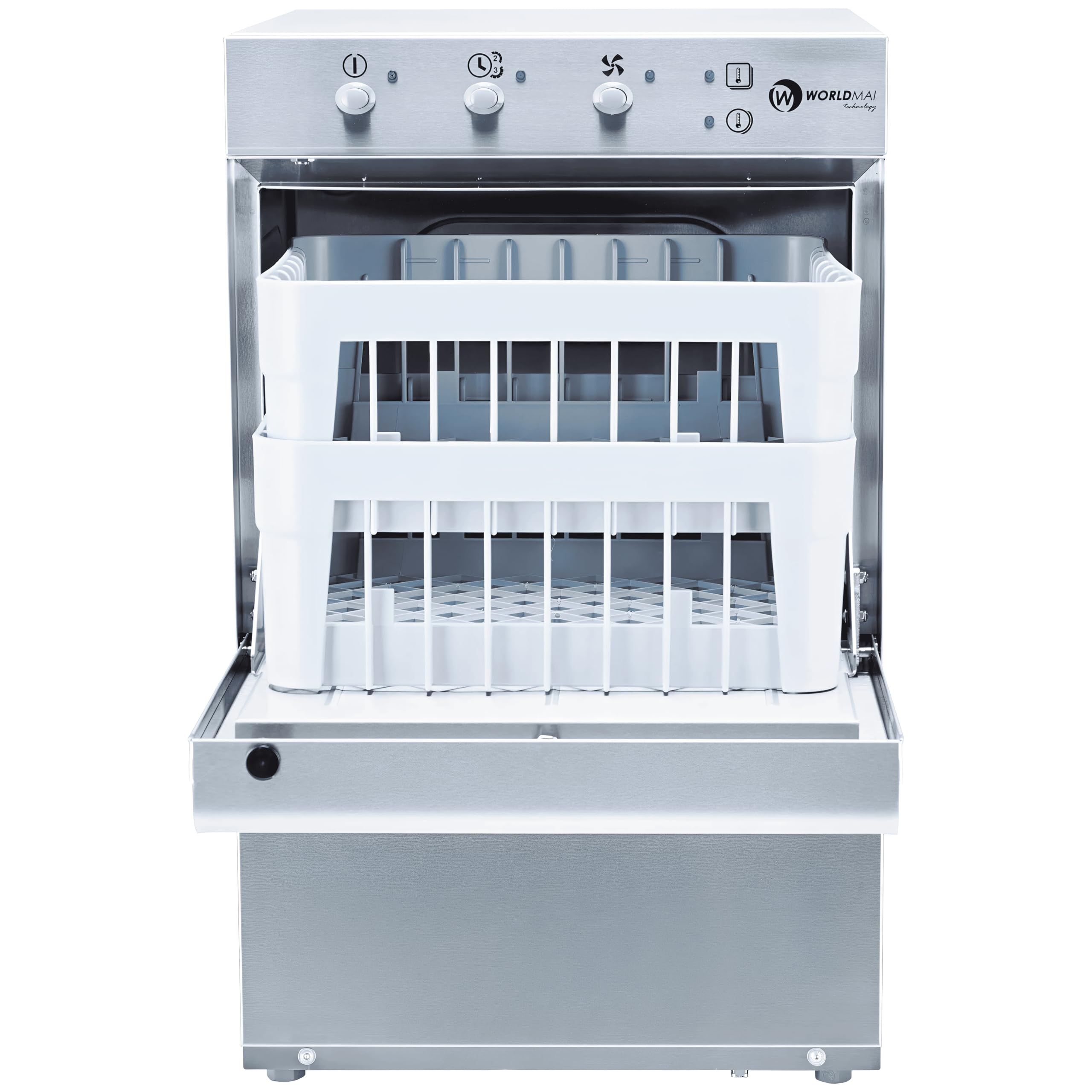 Lavabicchieri Professionale WORLDMAI 35x35 con Pompa di Scarico e Dosatore Brillantante. Macchina Lavapiatti per Cucina di Ristorante, Bar e Horeca. - MADE IN EUROPE