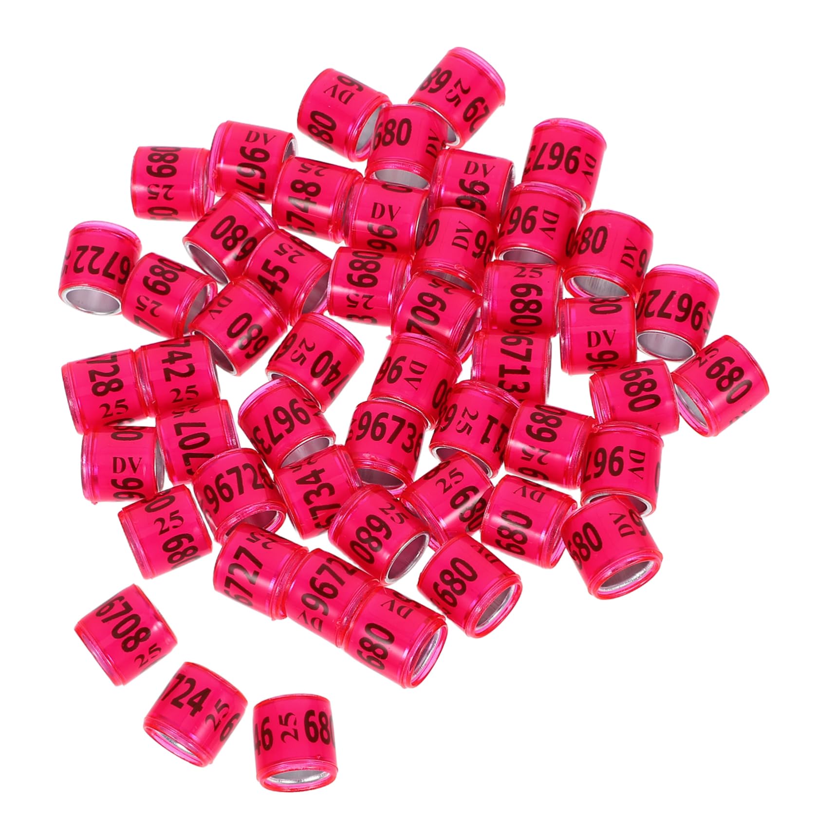 POPETPOP 50pcs Pigeon Foot Ring Bird Leg Band Plastic Aluminum Chicken Identification Racing Pigeon Ring