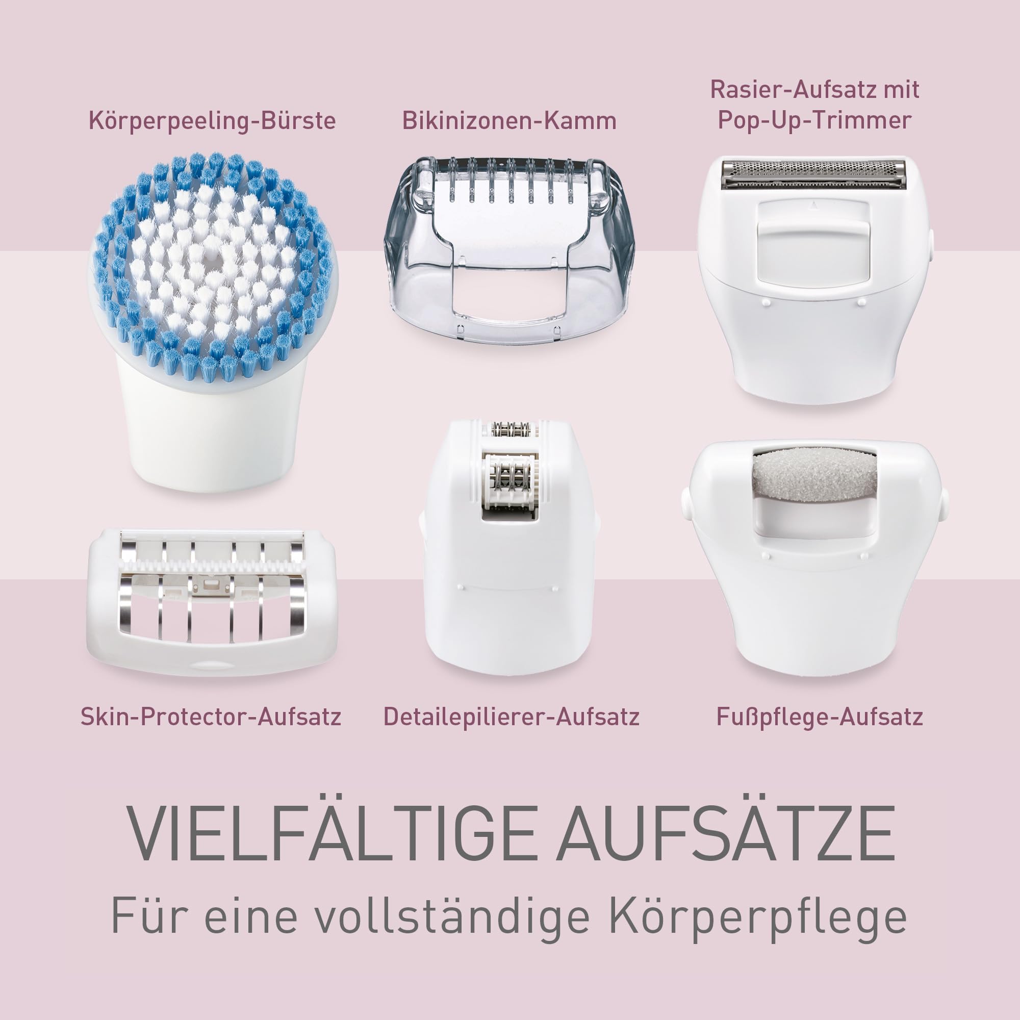 Panasonic ES-EYL9-P503 Kabelloser Nass-/Trocken-Epilierer für Damen, 3 Geschwindigkeiten, Weiß/Hellviolett