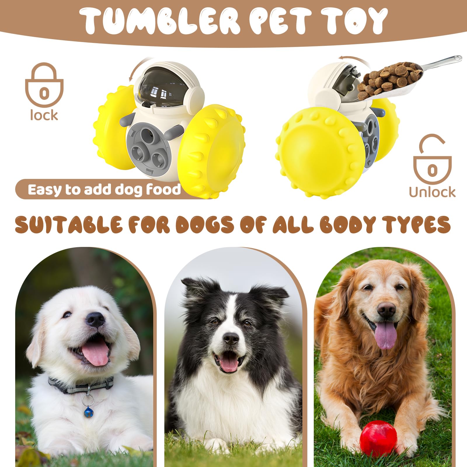Shyllin Gioco Interattivo per Cani, Giochi per Cani Indistruttibile, Gioco Cane Mangiatoia Premietti, Dispenser di Dolcetti Cane Palline,Alimentazione Lenta, Slow Feeder per Migliorare la Digestione