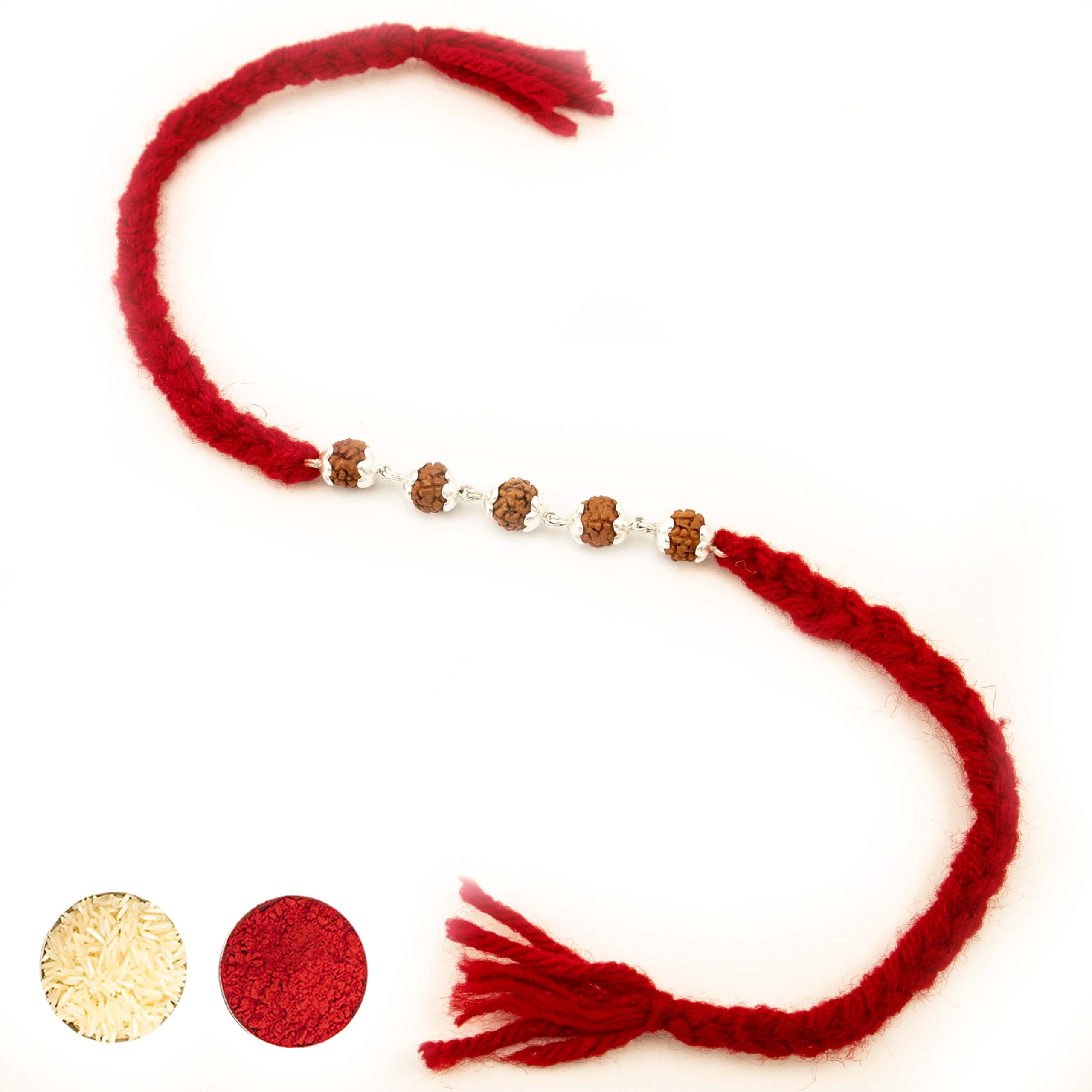 Njels Silver Rakhi Bracelet for Brother | 5 Mukhi Silver Rudraksha Bracelet for Men and Boys | Silver Rakhi for Brother with Pure Cotton Thread | 5 Rudraksha Beads Rakhi (B0D8LCF2P5) Amazon Price History, Amazon Price Tracker