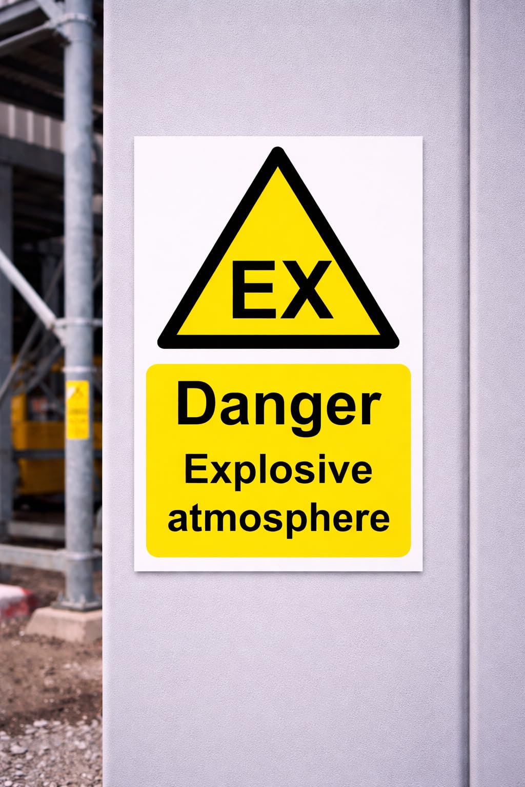Warning Danger Explosive Atmosphere Safety Sign - 1.2mm Rigid Plastic 300mm x 200mm Case (Pack of 10)