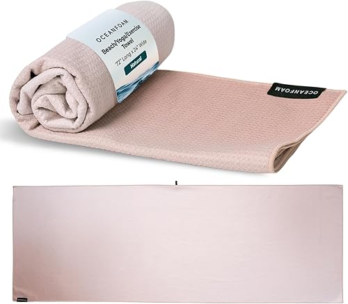 Oceanfoam Toalla de playa ligera, absorbente, de secado rápido, resistente a la arena, antideslizante, ideal para entrenamientos, yoga, pilates,