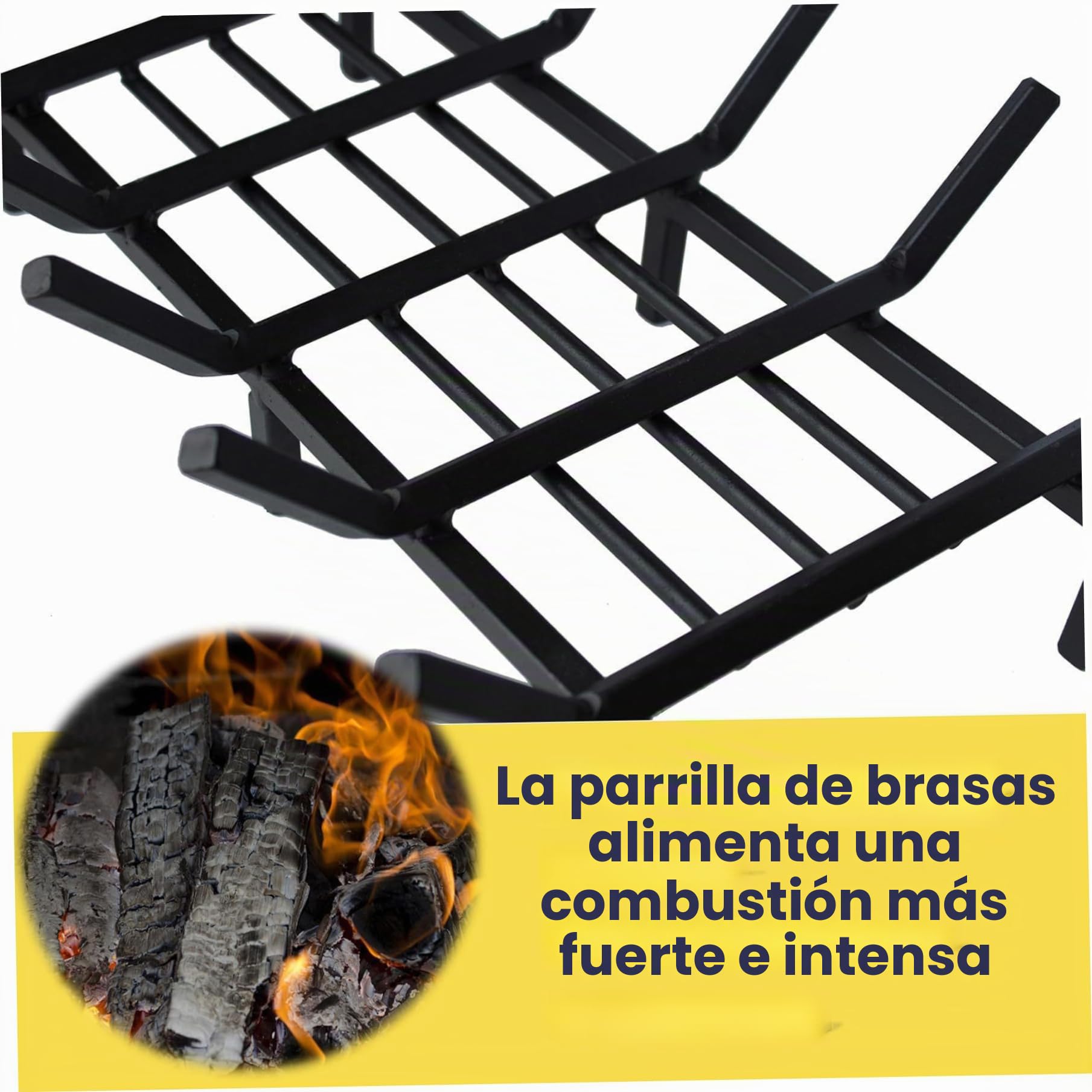 Rejilla para Chimenea de Hierro de 16.0 in, Soporte Resistente para Troncos para Chimenea Interior, hogar, Camping, Exteriores, hogar, Hoguera