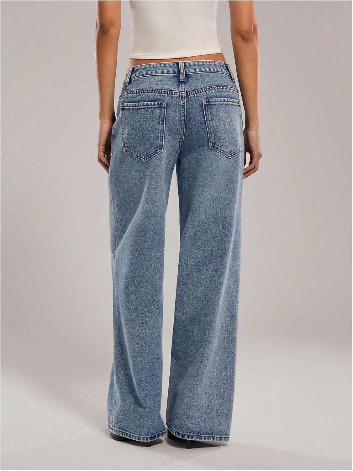 Floerns Women's Going Out Low Rise Straight Leg Jeans Loose Fit Denim Pants - Image 4