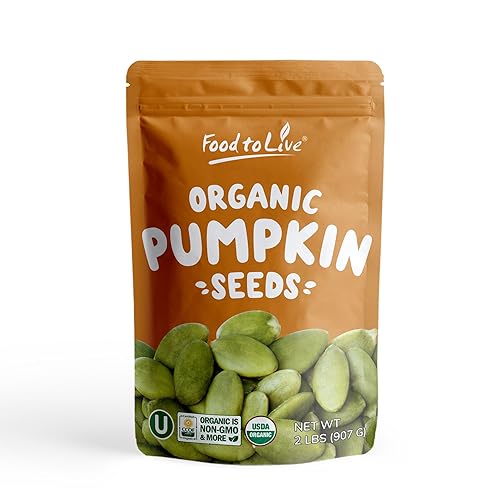 Granos de semillas de calabaza tostadas orgánicas en seco con sal del Himalaya, 2 libras, sin OMG, pepitas enteras asadas al horno, sin aceite