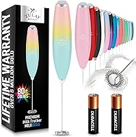 Vista 51 de Zulay Kitchen - Batidor eléctrico de mano para café, lattes, capuchinos, matcha y chocolate caliente, mezclador portátil para bebidas, accesorio