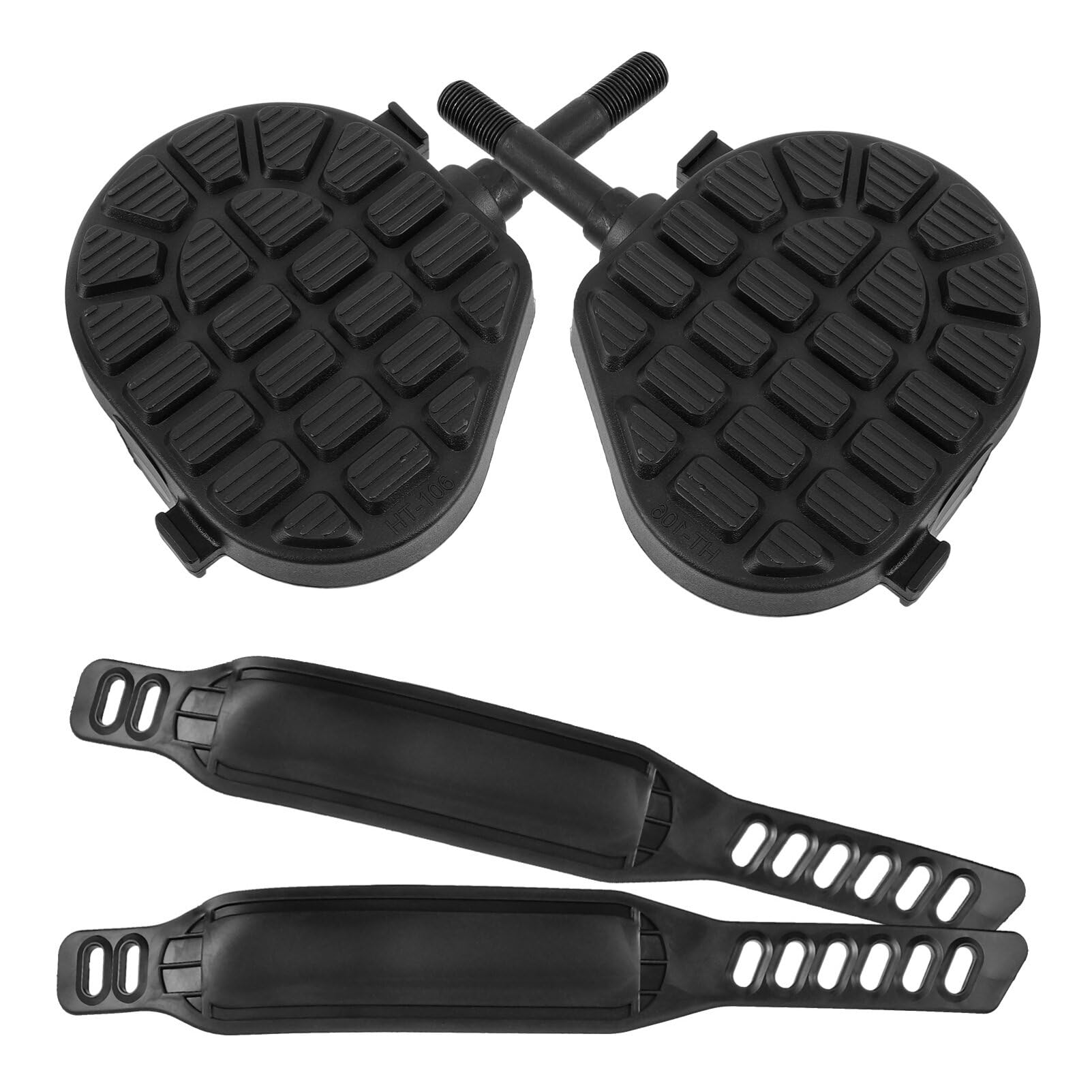 Pedales para Bicicleta de Fitness de Interior con Correas, 1 Juego