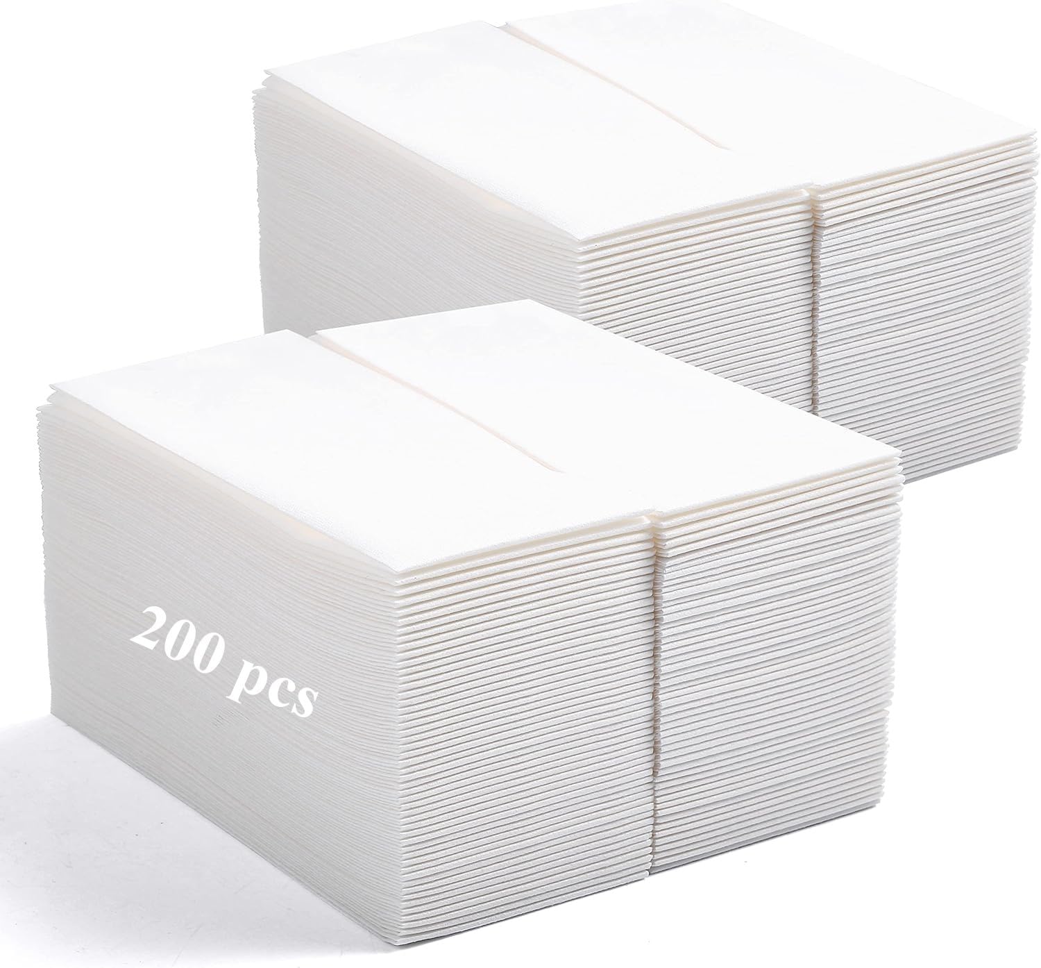 LEKOCH 200 pcs Papel Desechable Servilletas Blancas de Preminum Servilletas Papel Efecto Tela Rectangulares para Bodas, Navidad, 43 x 30 cm