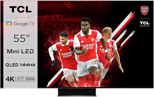 55C845K 55" 4K Ultra HD Mini LED QLED C84K HDR Android Smart TV (Google Assistant, Google TV, Dolby Atmos, 144Hz Motion Clarity Pro, 2.1 Onkyo Sound System) (55")