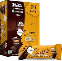 Vista 25 de NuGo Caja variada oscura: pretzel, chispas de chocolate, chispas de chocolate con menta, moca, taza de mantequilla de maní y almendras, 0.43-0.47 oz