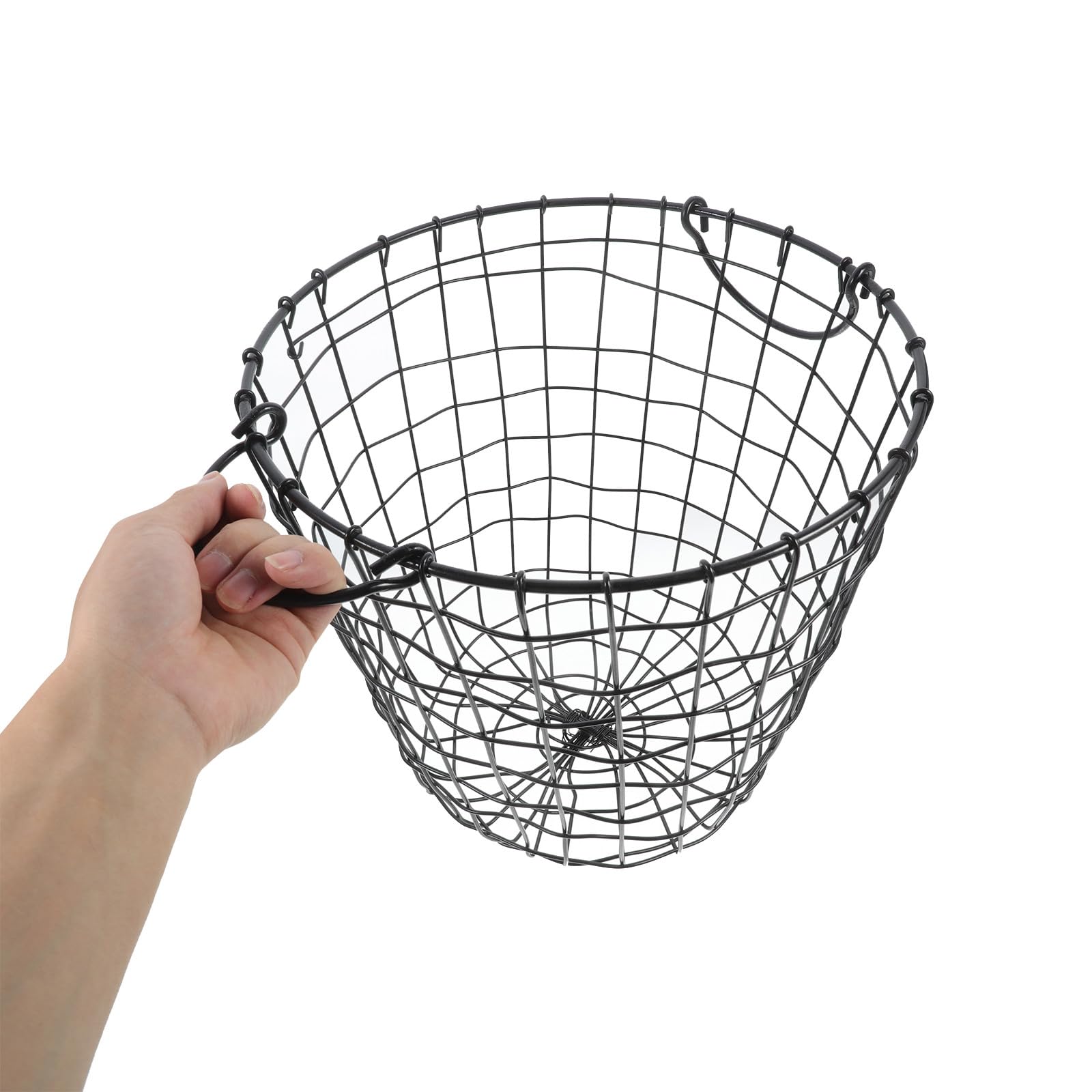 Eisen Aufbewahrungskorb Schwarz Vielseitiger Drahtkorb mit Vintage Design Leicht zu Tragen für Schreibtisch und Obstaufbewahrung