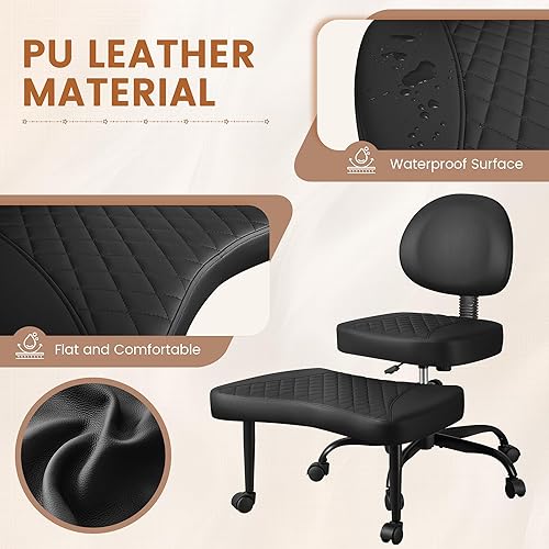 Miniatura 6 de Shahoo Silla de oficina Criss Cross color negro, sillas ergonómicas ajustables de altura con soporte lumbar para sala de estar